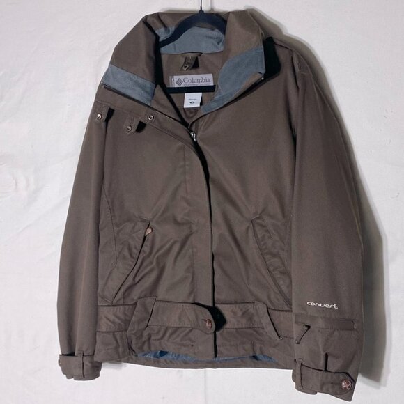 Columbia Brown Convert Ski Snowboard Waterproof Breathable Winter Snow Coat M - Picture 2 of 13